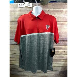 Men's MSX by Michael Strahan Red/Gray Atlanta Falcons Color Block Polo 2XL NWT